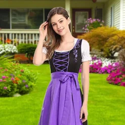 Tysk Oktoberfest-dräkt för kvinnor Dirndl Traditionell bayersk ölfestival Karneval Fraulein Cosplay Piga Klänning Outfit -hg Rosa [GPA] XXL | Fyndiq><noscript><img width=