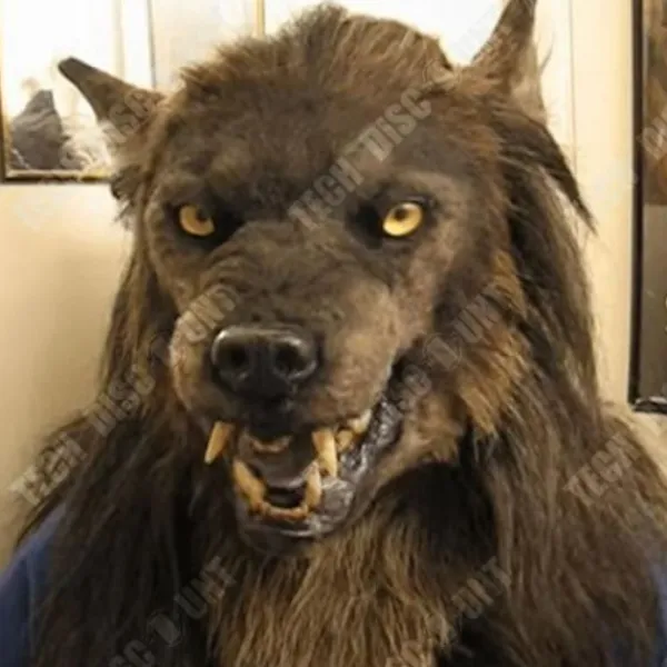 LUNAVO Ullig Wolfmask - TECH RABATT - Cosplay Halloween - Justerbar Storlek - Brun> Masker