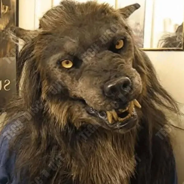 LUNAVO Ullig Wolfmask - TECH RABATT - Cosplay Halloween - Justerbar Storlek - Brun> Masker