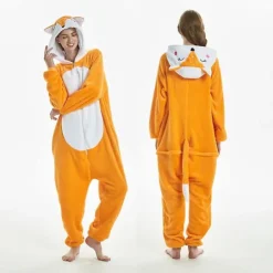 Uniex Flanell Djurpyjama En-delad Nattkläder Hoodie ovkläder Fet Coplay Djur iameika Pyjama> Dräkter