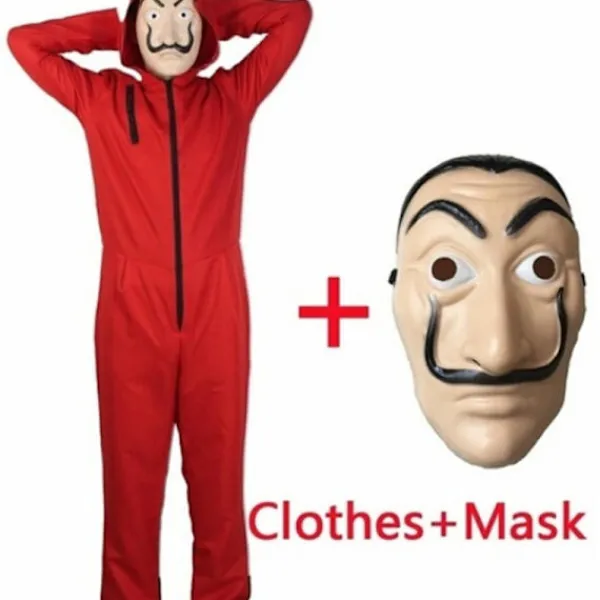 Jettbuying Unisex för Salvador Dali La Casa De Papel Money Heist Cosplay H XL> Dräkter
