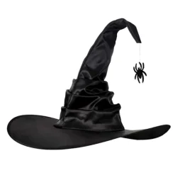Jettbuying Unisex Halloween Vinklad Häxhatt Svart Fällbar Trollkarlhatt Herrar Kvinnor A><noscript><img width=
