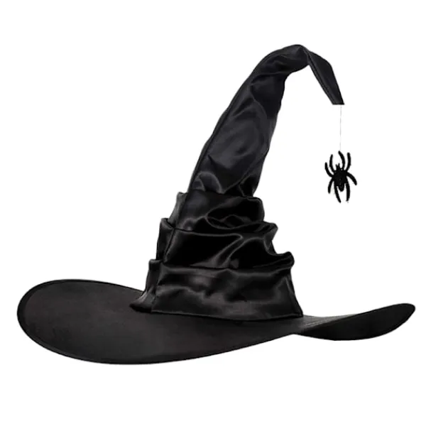 Jettbuying Unisex Halloween Vinklad Häxhatt Svart Fällbar Trollkarlhatt Herrar Kvinnor A> Huvudbonader
