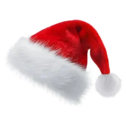 Unisex Jul Tomtehatt Extra Stor och Tjock Nyårsfest Mössa Kontrastfärg Elastisk Tjock Plysch Dekor Tomte Cosplay Vuxen Jul Huvudbonad A> Huvudbonader