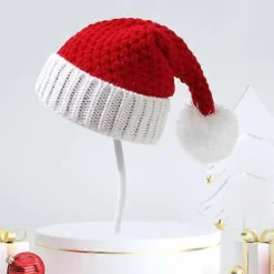 Unisex Julhatt Varm Stickad Tomtehatt för Vintern><noscript><img width=