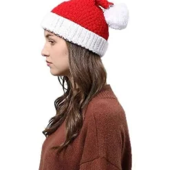 Unisex Julhatt Varm Stickad Tomtehatt för Vintern><noscript><img width=