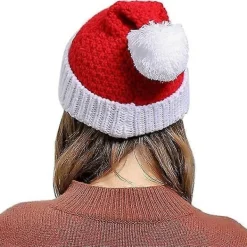 Unisex Julhatt Varm Stickad Tomtehatt för Vintern><noscript><img width=