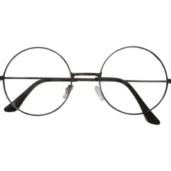Unisex Retro Runda Glasögon Klar Lins Glasögon Ultralätt Lämplig för Tomten Cosplay (Gunmetal Färg som visas på bilden)> Tillbehör