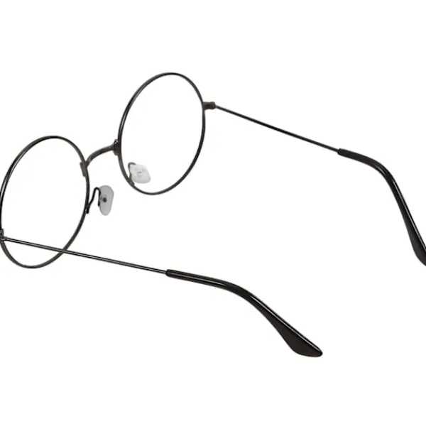 Unisex Retro Runda Glasögon Klar Lins Glasögon Ultralätt Lämplig för Tomten Cosplay (Gunmetal Färg som visas på bilden)> Tillbehör