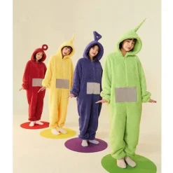 Unisex Teletubbies Kostymer Disi Onesies Lala Cosplay Pyjamas Vuxna Pyjamas Djur Sovkläder Jumpsuit XL><noscript><img width=