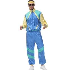 Holocky Unisex Tracksuit 80-tal 90-tal Disco Dansfest Kostym med Hårband XL><noscript><img width=
