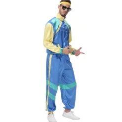 Holocky Unisex Tracksuit 80-tal 90-tal Disco Dansfest Kostym med Hårband XL><noscript><img width=