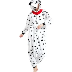 Unisex Vuxen Tecknad Kostym Halloween Jul Pyjamas Jumpsuit Onesies Plysch Cosplay Pyjamas Dalmatiner S_tfrf> Dräkter