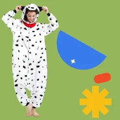 Unisex Vuxen Tecknad Kostym Halloween Jul Pyjamas Jumpsuit Onesies Plysch Cosplay Pyjamas Dalmatiner S_tfrf> Dräkter