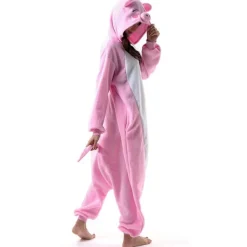 Unisex Vuxen Tecknad Kostym Halloween Jul Pyjamas Jumpsuit Onesies Plysch Cosplay Pyjamas Rosa Gris S_tfrf> Dräkter