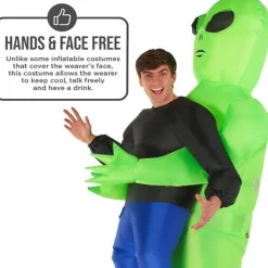 Uppblåsbar Alien Kostym för Vuxna, Alien Kidnappningskostym, Bortförd av Alien Kostym, Roliga Uppblåsbara Halloween Kostymer för Vuxna V. adult> Dräkter