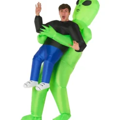 Uppblåsbar Alien Kostym för Vuxna, Alien Kidnappningsdräkt, Bortförd av Alien Kostym, Roliga Uppblåsbara Halloween Kostymer för Vuxna V .-FA- adult> Dräkter
