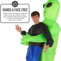 Uppblåsbar Alien Kostym för Vuxna, Alien Kidnappningskostym, Kidnappad av Alien Kostym, Roliga Uppblåsbara Halloween Kostymer för Vuxna V . adult> Dräkter