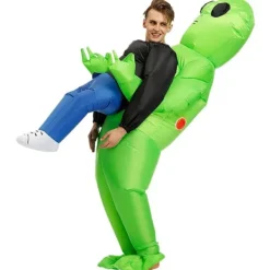 Uppblåsbar alienkostym för barn, lämplig för Halloween, rollspel, vacker kostym, grön 150-190cm> Dräkter
