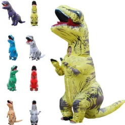 Uppblåsbar Dinosaurie Kostym Cosplay Maskerad Halloween Barn grön vuxen röd barn röd barn barn【HY】 rode><noscript><img width=