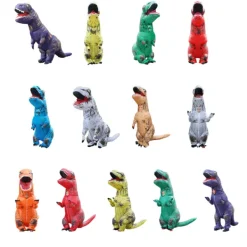 Uppblåsbar dinosauriedräkt Cosplay Maskerad Halloween Barn grön vuxen lila vuxen lila vuxen purple><noscript><img width=