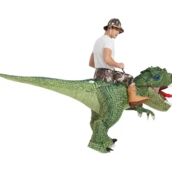 Uppblåsbar Dinosauriedräkt Ridande T Rex Luft Uppblåsbar Rolig Fest><noscript><img width=