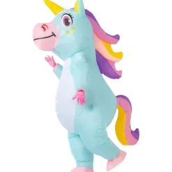 Uppblåsbar enhörningsdräkt för vuxna - Helkropps blå halloweendräkt [JUN]> Dräkter