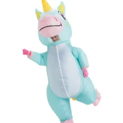 Uppblåsbar enhörningsdräkt för vuxna - Helkropps blå halloweendräkt [JUN]><noscript><img width=