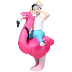 Uppblåsbar Flamingodräkt för Vuxna & Barn - Rosa Partyoutfit [JUN] New Flamingo special material><noscript><img width=