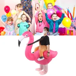 AIZHENCHEN Uppblåsbar Flamingodräkt Vattentätt Polyestertyg Uppblåsbar Kostym för 150-190cm Vuxen> Dräkter