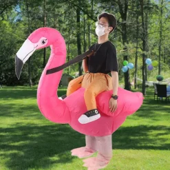 AIZHENCHEN Uppblåsbar Flamingodräkt Vattentätt Polyestertyg Uppblåsbar Kostym för 150-190cm Vuxen><noscript><img width=
