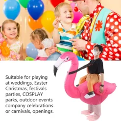 Uppblåsbar Flamingo-dräkt Vattentät Polyestertyg Uppblåsbar Dräkt för 150‑190cm Vuxen><noscript><img width=