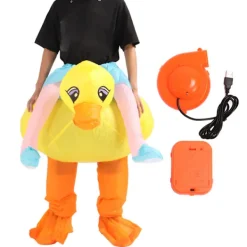 Uppblåsbar Gul Anka Kostym Rolig Innovativ Tecknad Söt Andningsbar Vuxen Dräkt> Dräkter