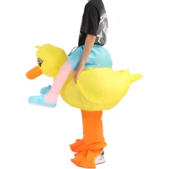 Uppblåsbar Gul Anka Kostym Rolig Innovativ Tecknad Söt Andningsbar Vuxen Dräkt><noscript><img width=