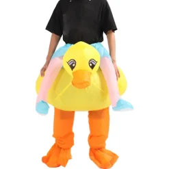Uppblåsbar Gul Anka Kostym Rolig Innovativ Tecknad Söt Andningsbar Vuxen Dräkt><noscript><img width=