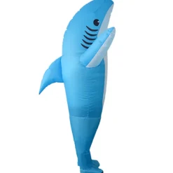 Uppblåsbar Hajdräkt Blå för Vuxna - Halloween Party Kostym Haj B Blå Vuxenstorlek Adult size> Dräkter