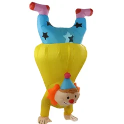 Uppblåsbar handstående clowndräkt för vuxna Halloween upp och ner uppblåsbar clowndräkt><noscript><img width=