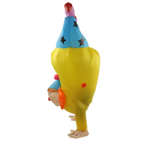 Uppblåsbar handstående clowndräkt för vuxna Halloween upp och ner uppblåsbar clowndräkt> Dräkter