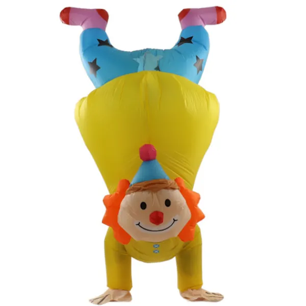Uppblåsbar handstående clowndräkt för vuxna Halloween upp och ner uppblåsbar clowndräkt> Dräkter