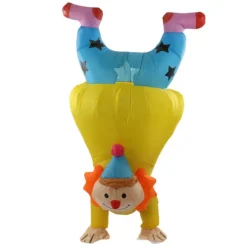Uppblåsbar handstående clowndräkt för vuxna Halloween upp och ner uppblåsbar clowndräkt><noscript><img width=
