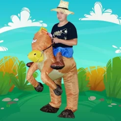 Uppblåsbar Häst-dräkt Cowboys På Häst Maskeradkostym Rolig Nyhet Utklädnad Partykläder-Perfekt><noscript><img width=