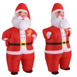 TryggHandla Uppblåsbar Juldräkt Rolig Uppblåsbar Julparty Dockdräkt för 150‑190cm Vuxen Cosplay Stort Huvud Santa-lingling}> Dräkter