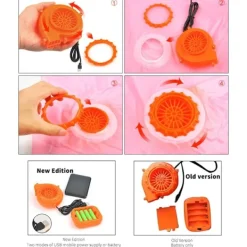 Uppblåsbar Kostymtillbehör USB Uppblåsbar Kostymfläkt Blåsare Luftpump och Batterifodral för Uppblåsbar Kostym><noscript><img width=