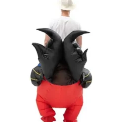 Uppblåsbar Kycklingdräkt Uppblåsbar Dräkt för Fest Halloween Jul Cosplay Vuxen Storlek F&Q vuxen —max plain red><noscript><img width=