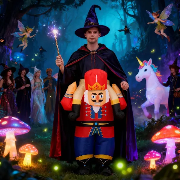 Uppblåsbar Nötknäpparsoldatdräkt Vuxen Uppblåsbar Åktur På Halloween-dräkter Uppblåsbara Juldräkter För Vuxna Parent> Dräkter