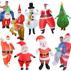 Uppblåsbar Tomtekostym, Uppblåsbar Julgranskostym, Uppblåsbar Julsnögubbekostym, Scenföreställningskostym Vuxen Jultomte One size One size | Fyndiq> Dräkter