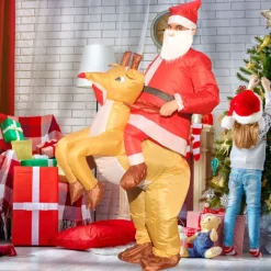 Uppblåsbar Tomtekostym, Uppblåsbar Julgranskostym, Uppblåsbar Julsnögubbekostym, Scenföreställningskostym Vuxen Jultomte One size One size | Fyndiq><noscript><img width=