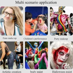 Uppgraderad Glow In The Dark Face Body Paint För Halloween Cosplay, Black Light Face Makeup För Fest, Tvättbar Ansiktsfärg><noscript><img width=