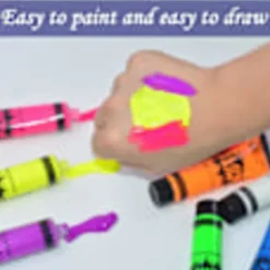 Uppgraderad version av självlysande ansiktsfärg, lämplig för Halloween-rollspel, festsmink med svart ljus, tvättbar ansiktsfärg><noscript><img width=