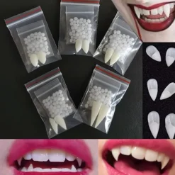 FMYSJ Vampyrtänder Kit - DIY Cosplay Tänder med Starkt Lim för Säker Passform, Perfekt för Halloween, Dödens Dag, Festdekorationer och Co (FMY) | Fyndiq> Tillbehör